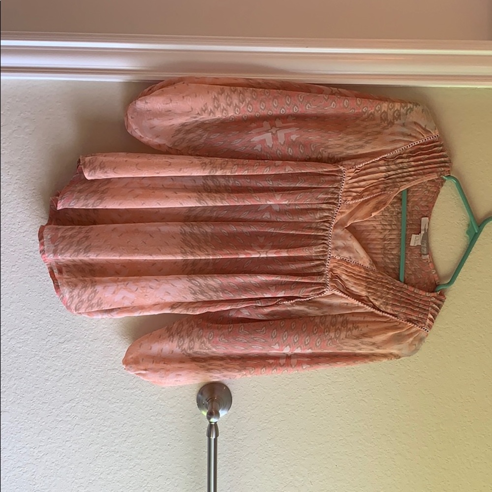 Pink sheer blouse